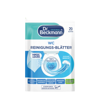Dr. Beckmann Magic Leaves WC Reinigungs­ Blaetter Ocean Breeze, 100 Prozent wasserloeslich, 44g